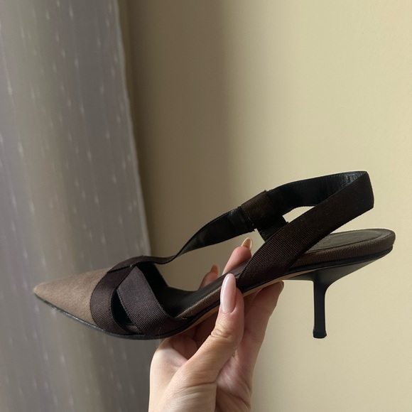 Gucci Dark Brown Slingback Heels - Picture 1 of 4